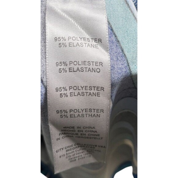 Arna York Dress Women's Size 26 / 28 Blue Waves Geometric Midi - Picture 5 of 5